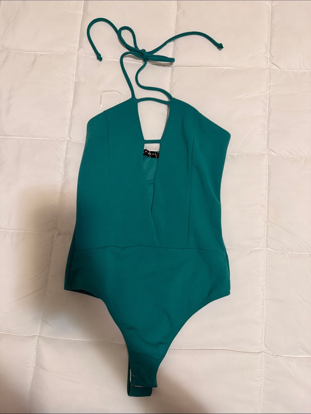 Blue Blush Teal Halter Bodysuit